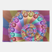 Schöne Regenbogenfarben Abstraktes Fraktal Kunst,  Geschirrtuch (Horizontal)