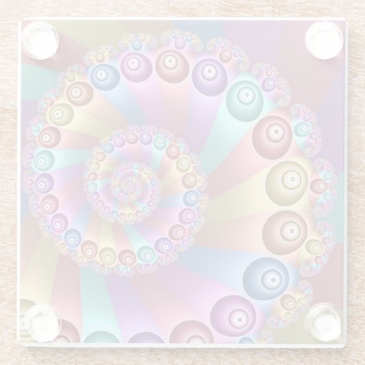 Schöne Regenbogenfarben Abstraktes Fraktal Kunst,  Glasuntersetzer (Rückseite)