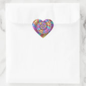 Schöne Regenbogenfarben Abstraktes Fraktal Kunst, Herz-Aufkleber (Tasche)