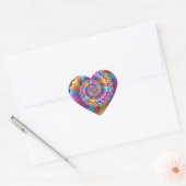 Schöne Regenbogenfarben Abstraktes Fraktal Kunst, Herz-Aufkleber (Umschlag)