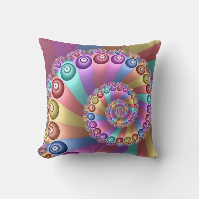 Schöne Regenbogenfarben Abstraktes Fraktal Kunst,  Kissen (Vorderseite)