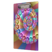 Schöne Regenbogenfarben Abstraktes Fraktal Kunst,  Klemmbrett (Links)