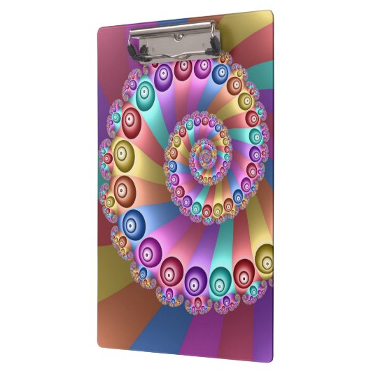 Schöne Regenbogenfarben Abstraktes Fraktal Kunst, Klemmbrett (Links)