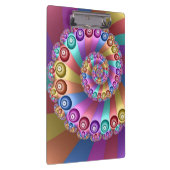 Schöne Regenbogenfarben Abstraktes Fraktal Kunst,  Klemmbrett (Rechts)