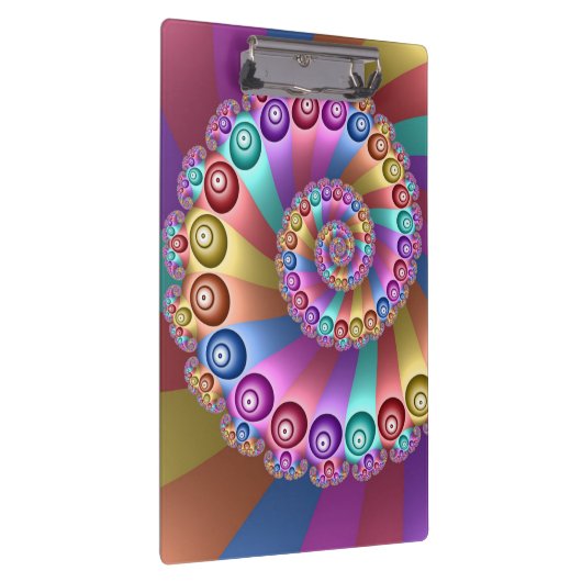 Schöne Regenbogenfarben Abstraktes Fraktal Kunst,  Klemmbrett (Rechts)