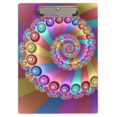 Schöne Regenbogenfarben Abstraktes Fraktal Kunst,  Klemmbrett (Vorderseite)