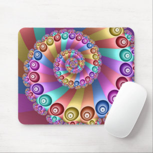 Schöne Regenbogenfarben Abstraktes Fraktal Kunst, Mousepad