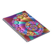 Schöne Regenbogenfarben Abstraktes Fraktal Kunst, Notizblock (Rechte Seite)