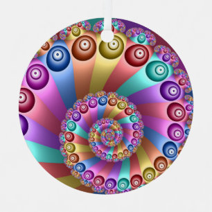 Schöne Regenbogenfarben Abstraktes Fraktal Kunst,  Ornament Aus Metall