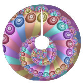 Schöne Regenbogenfarben Abstraktes Fraktal Kunst, Polyester Weihnachtsbaumdecke (Vorderseite)