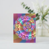 Schöne Regenbogenfarben Abstraktes Fraktal Kunst, Postkarte (Stehend Vorderseite)