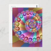 Schöne Regenbogenfarben Abstraktes Fraktal Kunst, Postkarte (Vorne/Hinten)