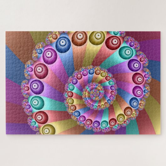 Schöne Regenbogenfarben Abstraktes Fraktal Kunst,  Puzzle (Horizontal)