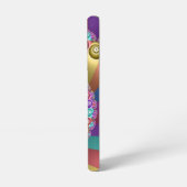 Schöne Regenbogenfarben Abstraktes Fraktal Kunst, Samsung Galaxy Hülle (Linke Seite)