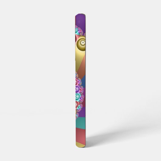 Schöne Regenbogenfarben Abstraktes Fraktal Kunst, Samsung Galaxy Hülle (Linke Seite)