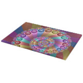 Schöne Regenbogenfarben Abstraktes Fraktal Kunst,  Schneidebrett (Ecke)