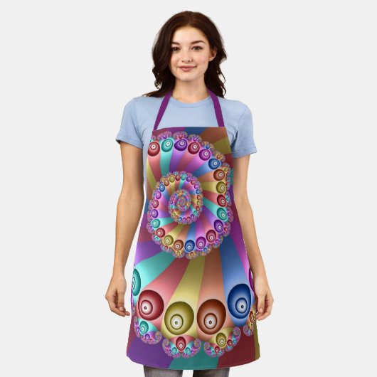 Schöne Regenbogenfarben Abstraktes Fraktal Kunst,  Schürze (Getragen)