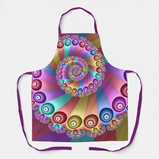 Schöne Regenbogenfarben Abstraktes Fraktal Kunst,  Schürze (Vorderseite)