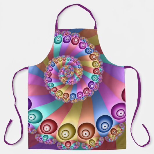 Schöne Regenbogenfarben Abstraktes Fraktal Kunst,  Schürze (Vorderseite)