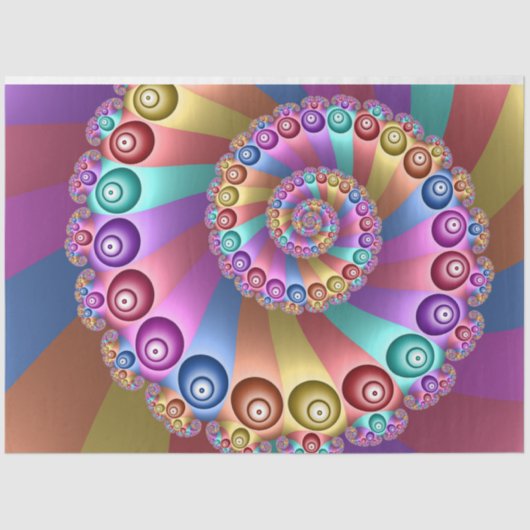 Schöne Regenbogenfarben Abstraktes Fraktal Kunst, Seidenpapier (Vorderseite)