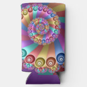 Schöne Regenbogenfarben Abstraktes Fraktal Kunst, Selters Dosenkühler (Rückseite)