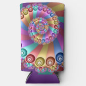 Schöne Regenbogenfarben Abstraktes Fraktal Kunst, Selters Dosenkühler (Vorderseite)