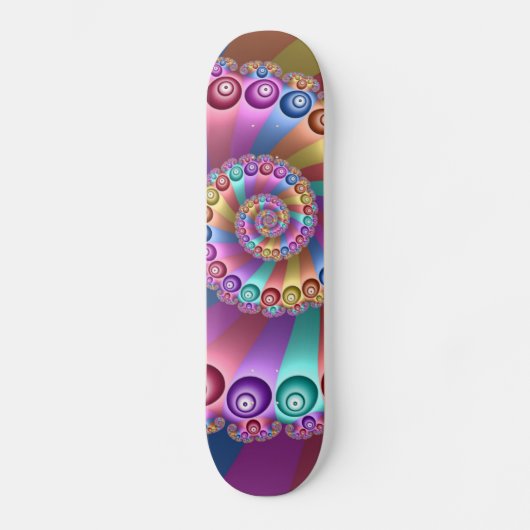 Schöne Regenbogenfarben Abstraktes Fraktal Kunst, Skateboard (Vorderseite)