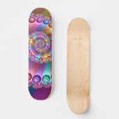 Schöne Regenbogenfarben Abstraktes Fraktal Kunst, Skateboard (Vorderseite)