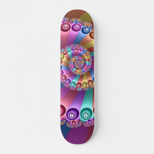 Schöne Regenbogenfarben Abstraktes Fraktal Kunst, Skateboard (Vorne)