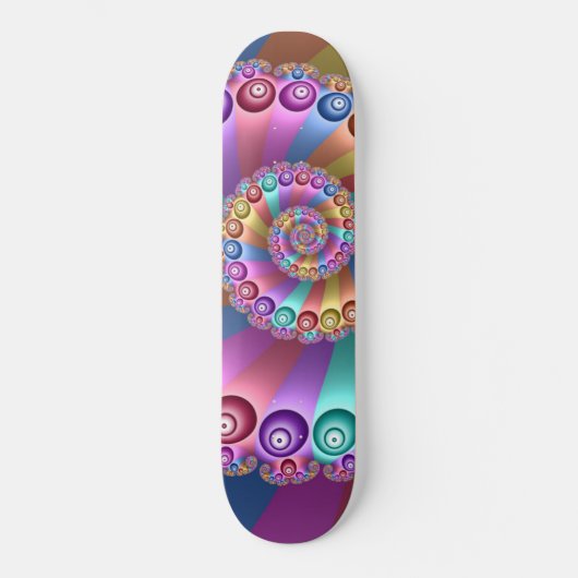Schöne Regenbogenfarben Abstraktes Fraktal Kunst, Skateboard (Vorderseite)
