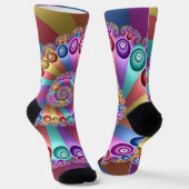 Schöne Regenbogenfarben Abstraktes Fraktal Kunst,  Socken (Gewinkelt)