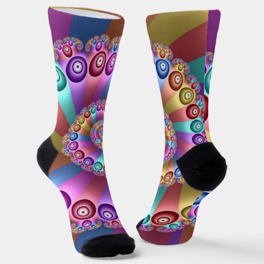 Schöne Regenbogenfarben Abstraktes Fraktal Kunst, Socken (Gewinkelt)