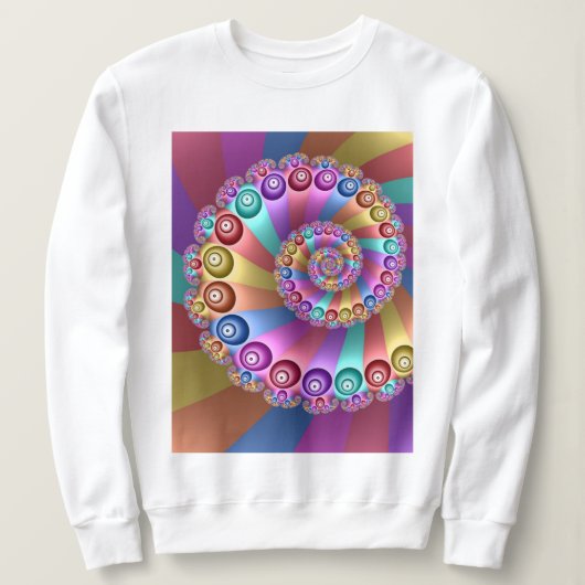 Schöne Regenbogenfarben Abstraktes Fraktal Kunst, Sweatshirt (Design vorne)