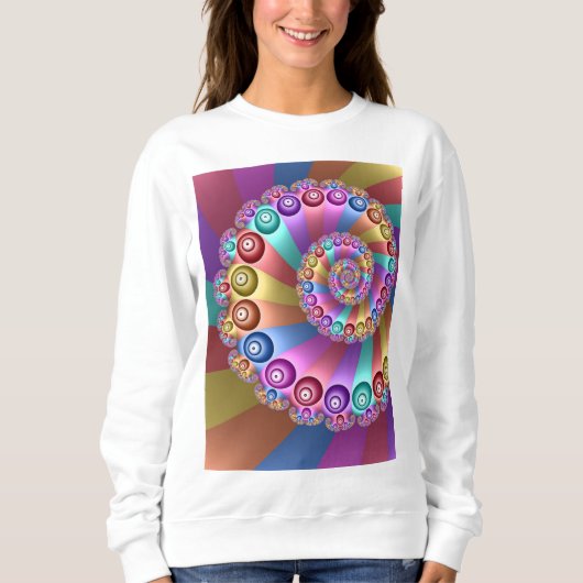 Schöne Regenbogenfarben Abstraktes Fraktal Kunst,  Sweatshirt (Vorderseite)