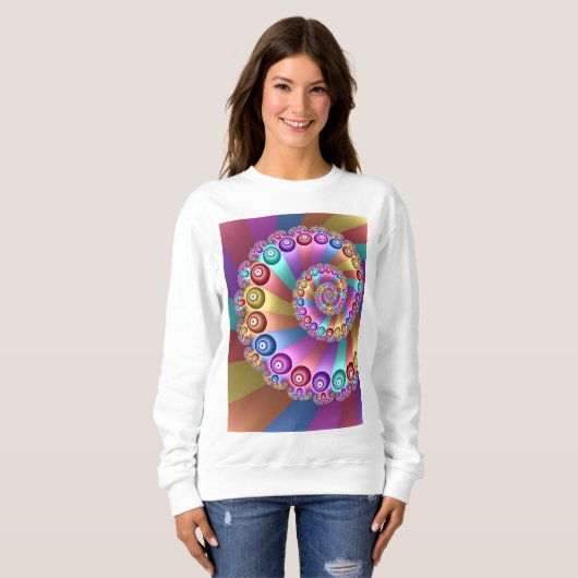 Schöne Regenbogenfarben Abstraktes Fraktal Kunst,  Sweatshirt (Vorne ganz)