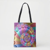 Schöne Regenbogenfarben Abstraktes Fraktal Kunst,  Tasche (Vorderseite)