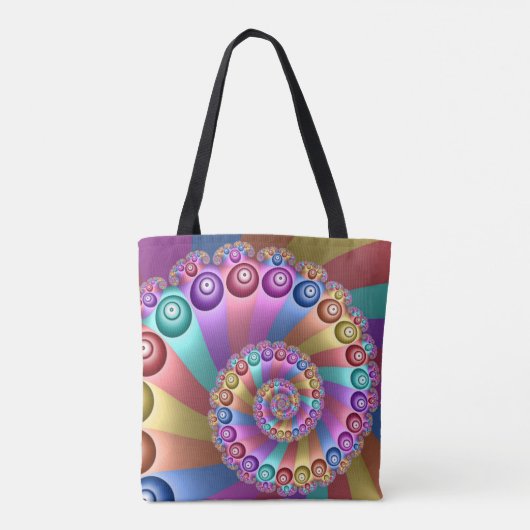 Schöne Regenbogenfarben Abstraktes Fraktal Kunst,  Tasche (Rückseite)