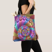 Schöne Regenbogenfarben Abstraktes Fraktal Kunst,  Tasche (Von Nahem)