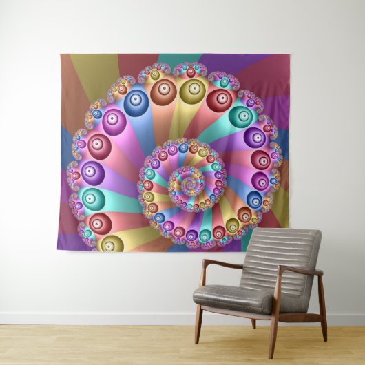 Schöne Regenbogenfarben Abstraktes Fraktal Kunst, Wandteppich (Beispiel (Horizontal))