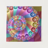 Schöne Regenbogenfarben Abstraktes Fraktal Kunst, Wandteppich (Vorderseite (Horizontal))