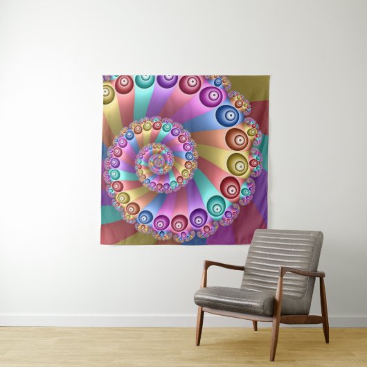 Schöne Regenbogenfarben Abstraktes Fraktal Kunst, Wandteppich (Beispiel (Horizontal))