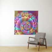 Schöne Regenbogenfarben Abstraktes Fraktal Kunst, Wandteppich (Beispiel)