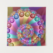 Schöne Regenbogenfarben Abstraktes Fraktal Kunst, Wandteppich (Vorderseite)