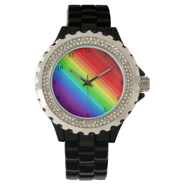 Schöne Regenbogenfarben Armbanduhr (Vorderseite)