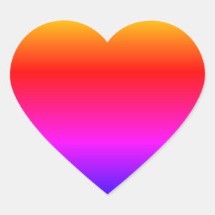 Schöne Regenbogenfarben Herz-Aufkleber