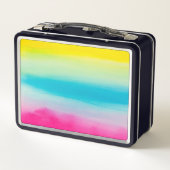 Schöne Regenbogenfarben Metall Brotdose (Rückseite)