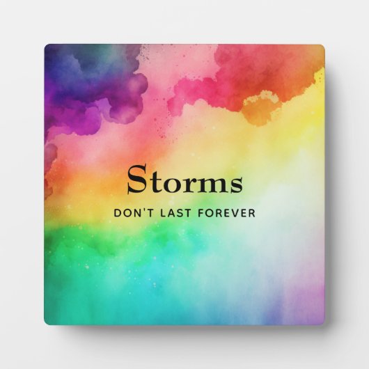 Schöne Regenbogenfarben mit Zitat Fotoplatte (Vorderseite)