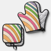 Schöne Regenbogenfarben Ofenhandschuh & Topflappen-Set (Vorderseite/Rückseite)