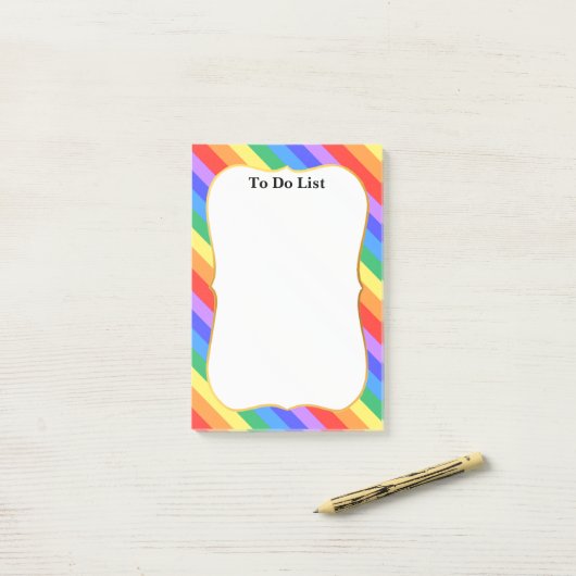 Schöne Regenbogenfarben Post-it Klebezettel (Auf Schreibtisch)