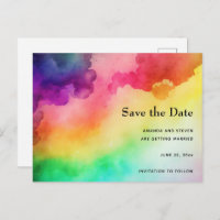 Schöne Regenbogenfarben Save the Date Abstrakt